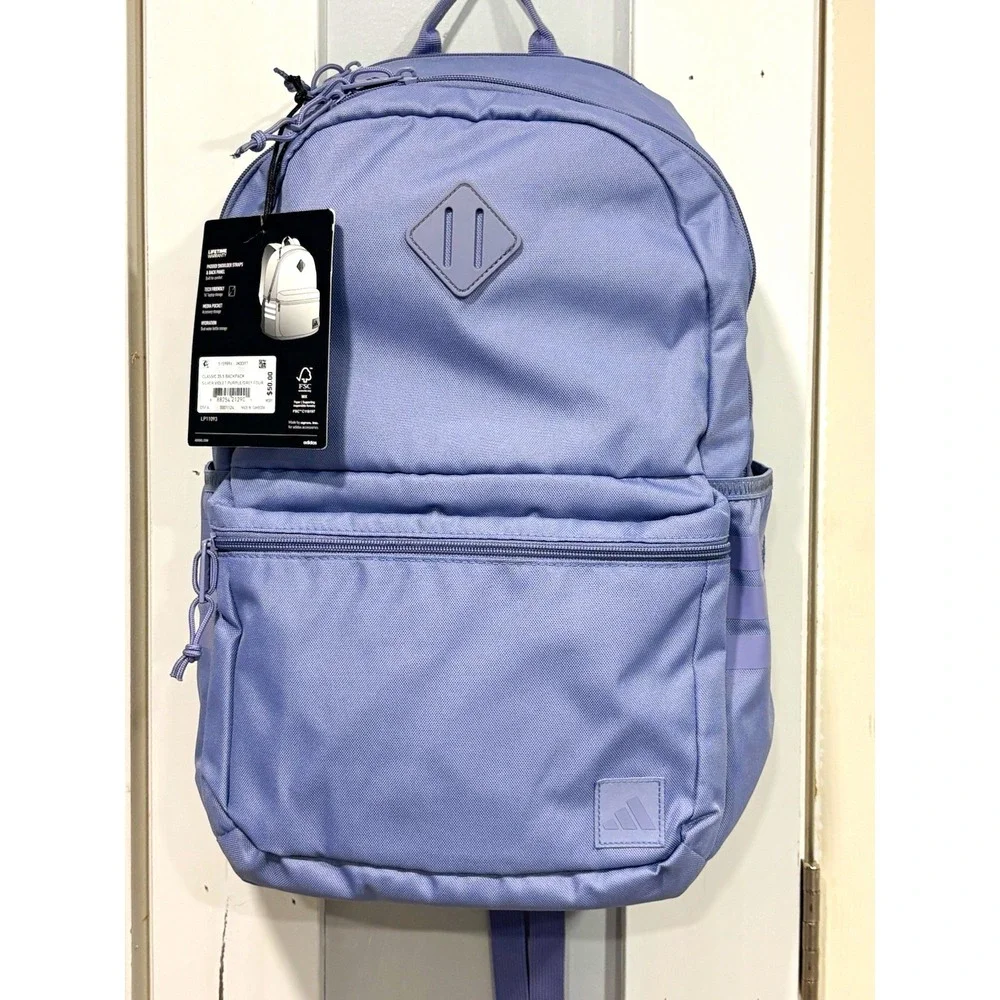 adidas Classic 3S 5 Backpack Silver Violet Purple 16